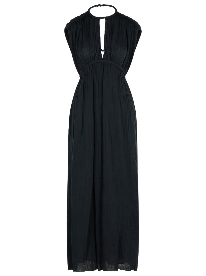 Shop Isabel Marant Joya' Black Cotton Dress