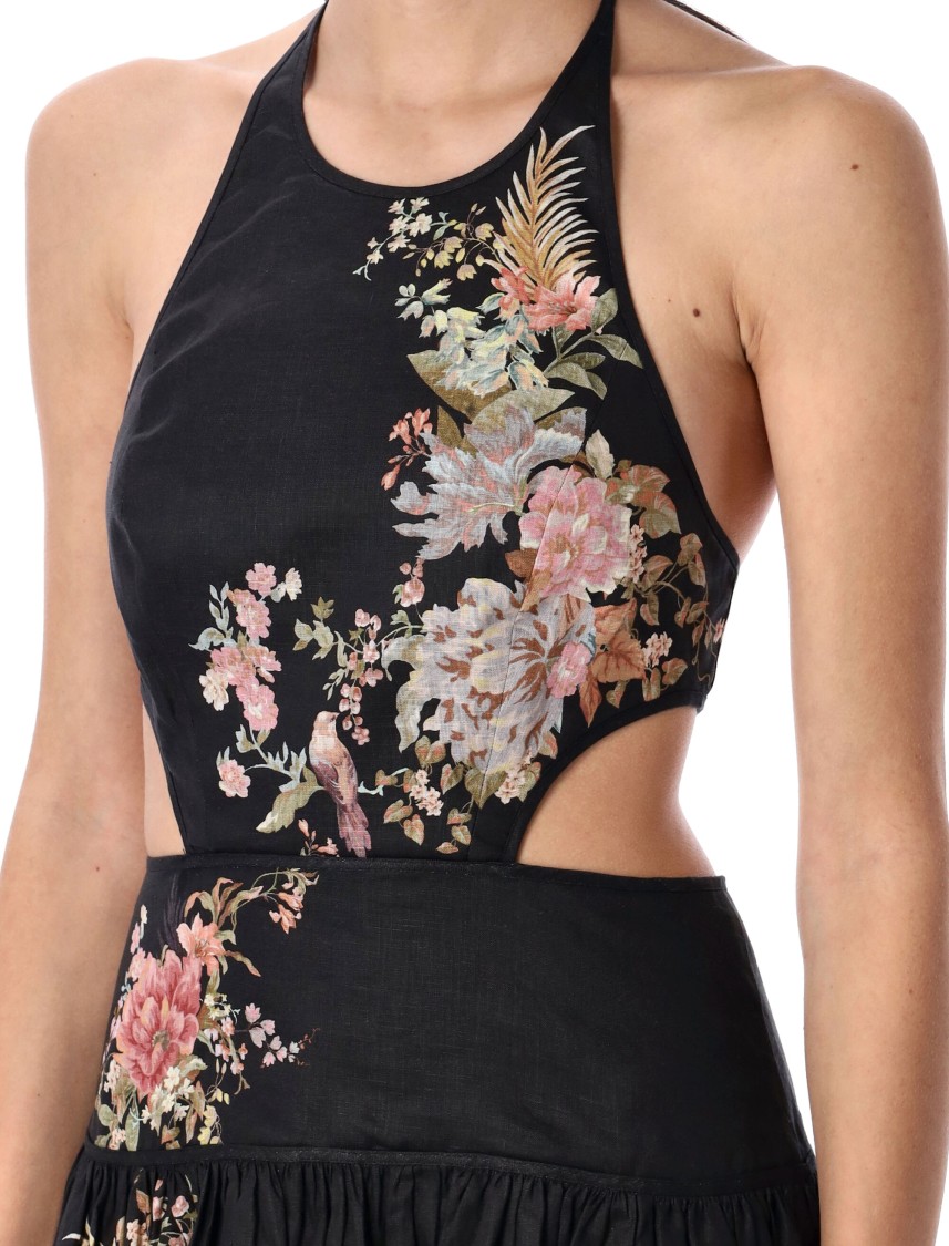 Shop Zimmermann Tallow Halter Maxi Dress In Black