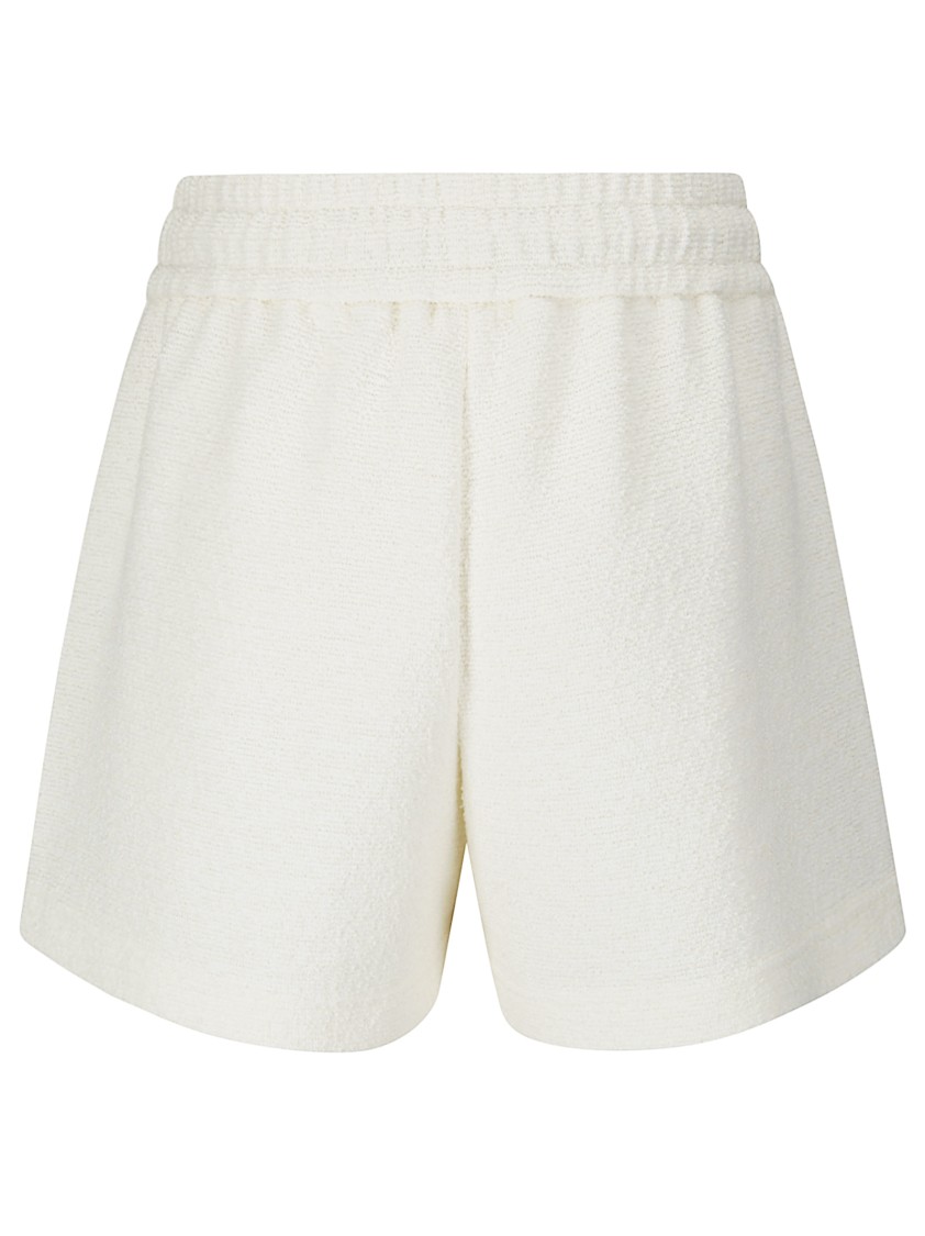Moncler Stretch Shorts With Textured Finish In Neutral