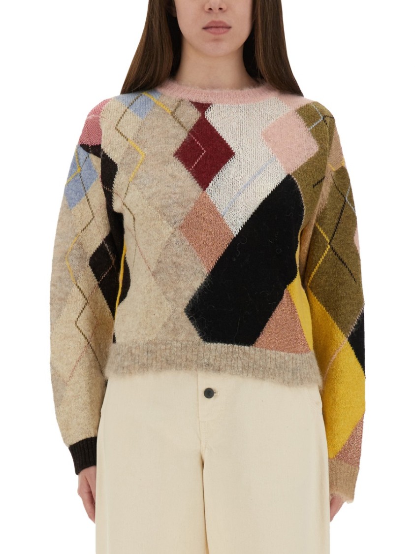 Moschino Knitwear Crew Neck Long Sleeves Soft Texture In Multi