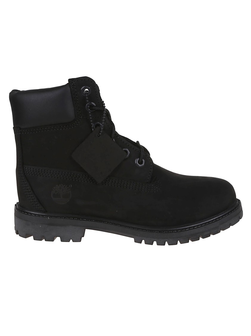 Timberland Womens Black Premium Chunky-sole Leather Boots Eur 41 / 8 Uk In Black