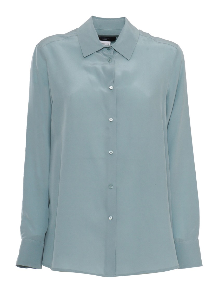 Max Mara Weekend Sophisticated Straight-cut Silk Shirt With Classic Collar