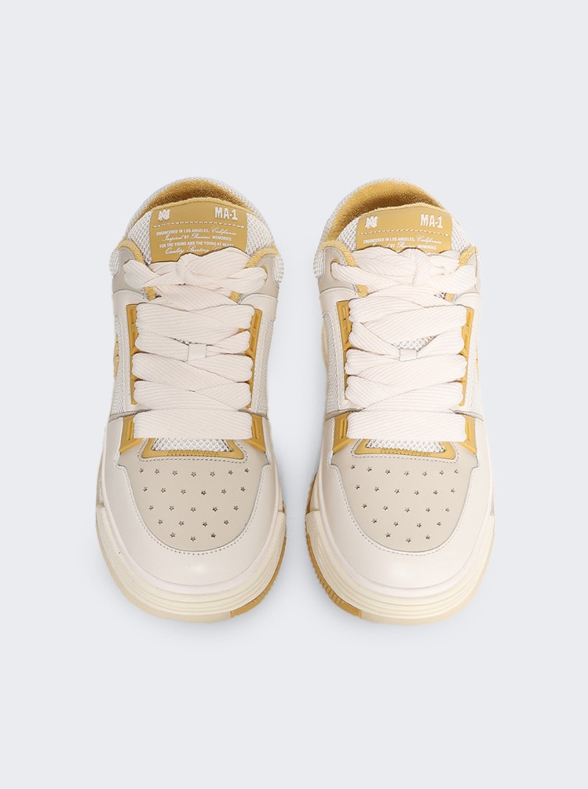 Amiri Ma1 Sneakers In Beige Leather And Fabric In Neutrals