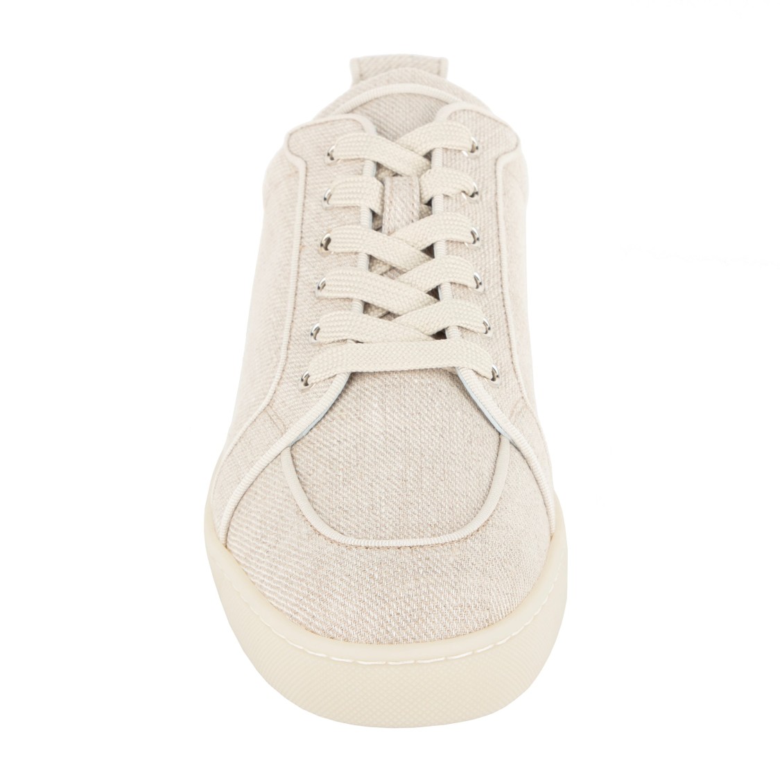 Christian Louboutin Rantulow Orlato Beige Canvas Sneakers With Iconic Red Sole In Neutral