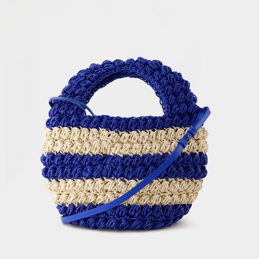 トートバッグ J. W. Anderson Popcorn Basket Bag - Cotton - Blue/White J. W. Anderson Popcorn Basket Bag - Cotton - Blue/White