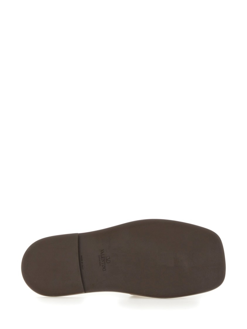 Valentino Garavani Viva Superstar Slide Sandal In Canvas Fabric And Nappa Leather