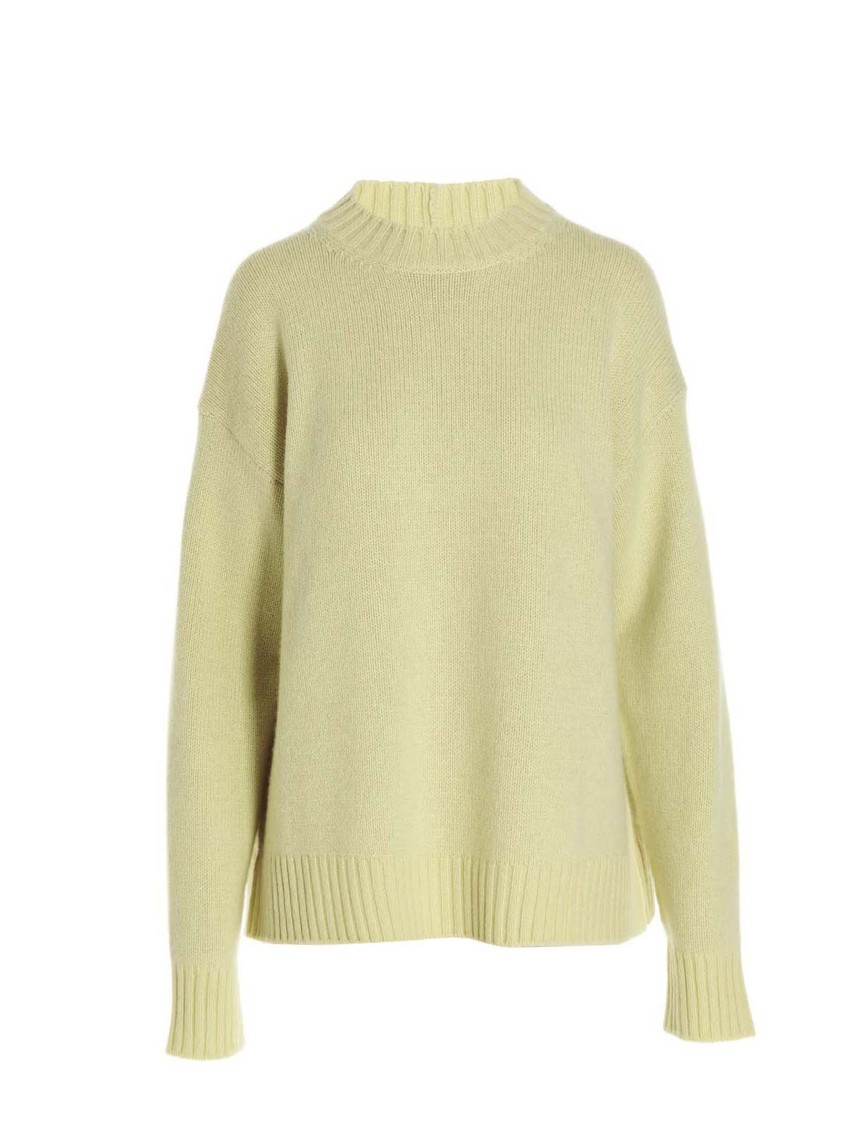 Jil Sander Cachemire Blend Crewneck Sweater With Relaxed Fit In Green