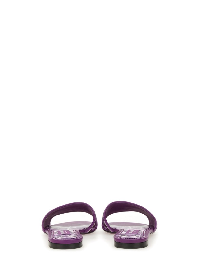 サンダル・ミュール Dolce & Gabbana Purple Slide Sandal With Intricate Dolce & Gabbana Purple Slide Sandal With Intricate
