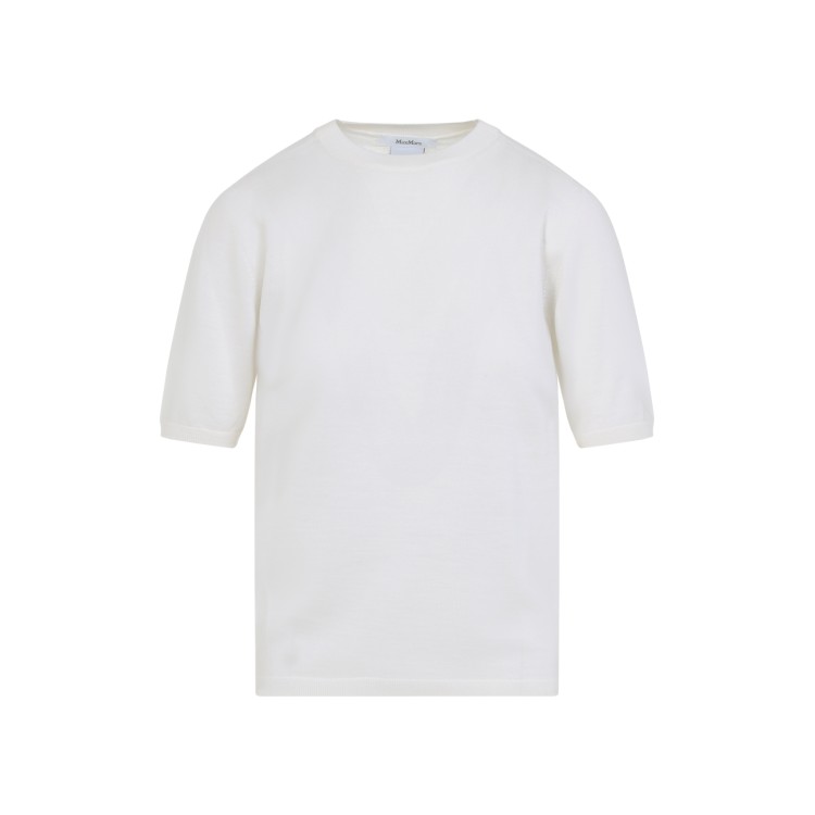 MAX MARA GERICO SS KNIT T-SHIRT マックスマーラ ジェリコ Max Mara Gerico Ss Knit T-Shirt in White | THE LIST