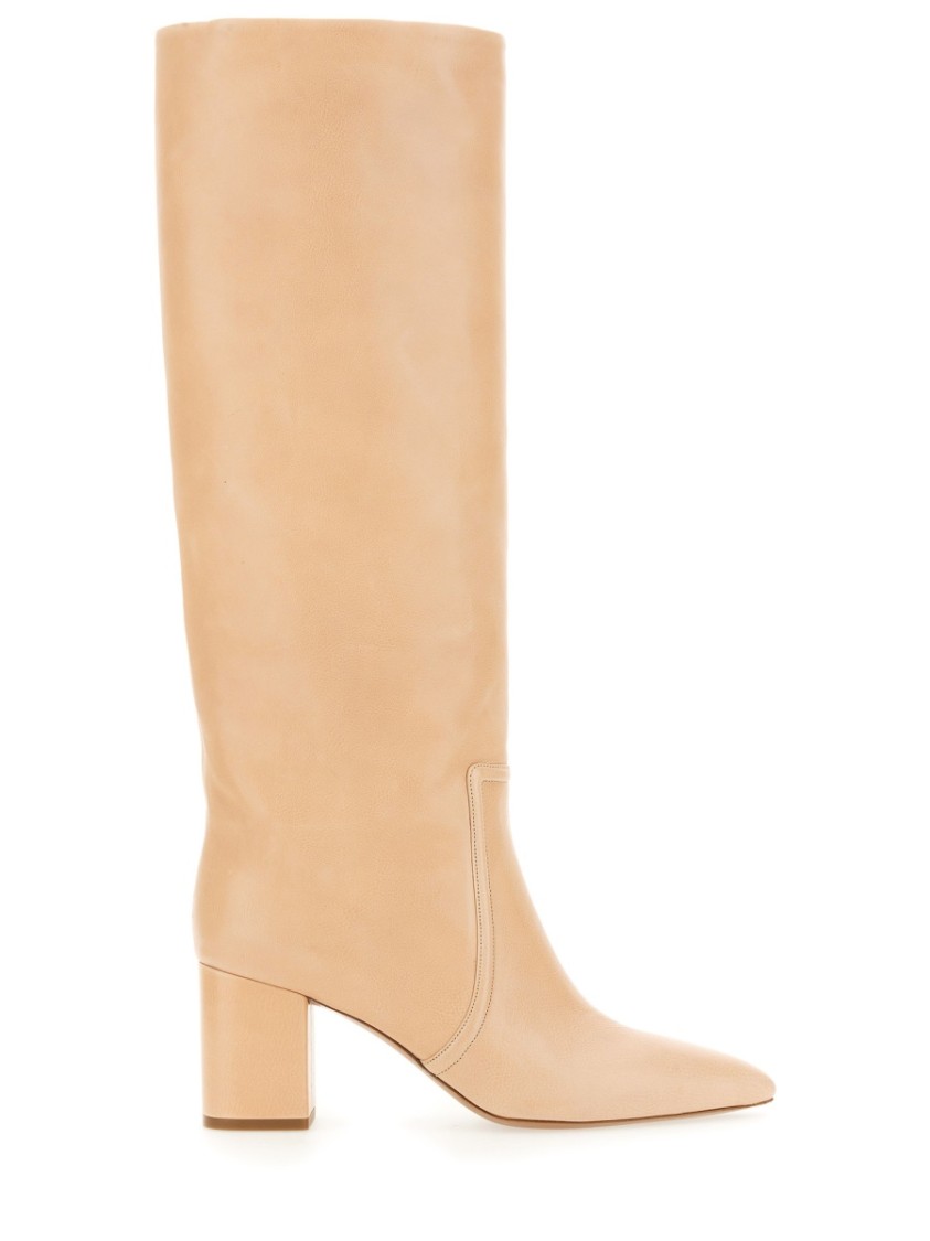 Paris Texas Knee-high Boots With Pointed Toe In Neutral
