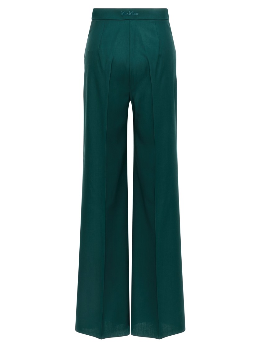 Max Mara High Waist Wide-leg Trousers With Belt Loops In Black