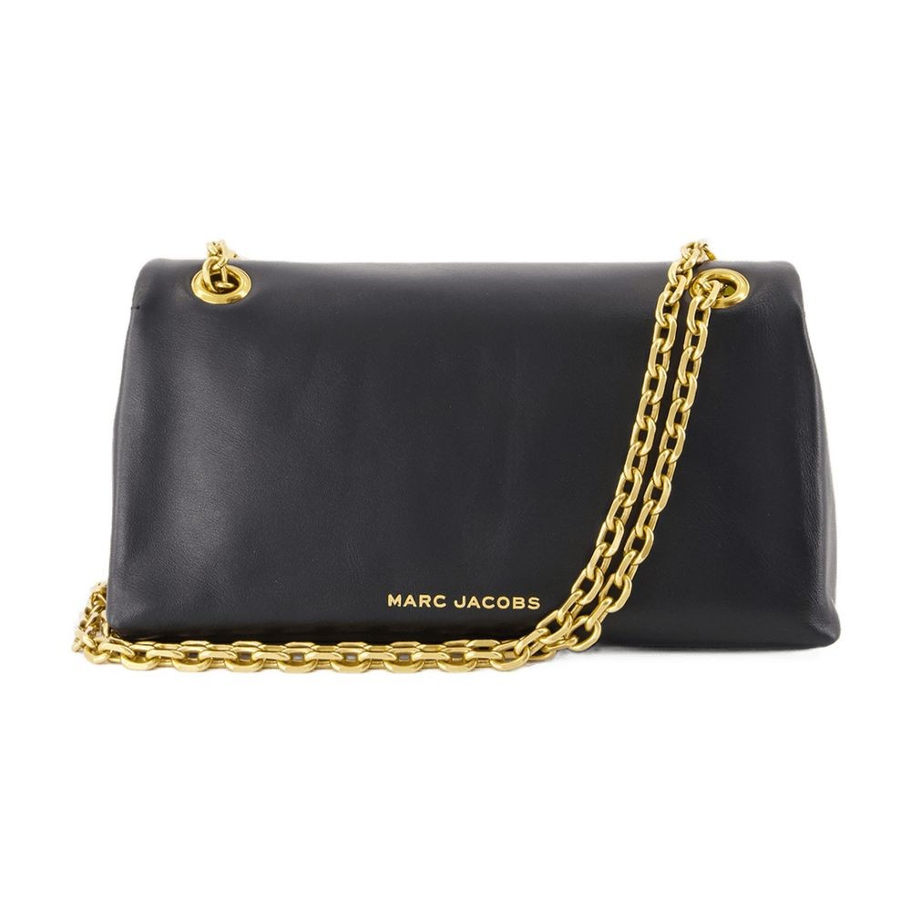 Marc Jacobs Structured Calfskin Wallet On Chain In Black