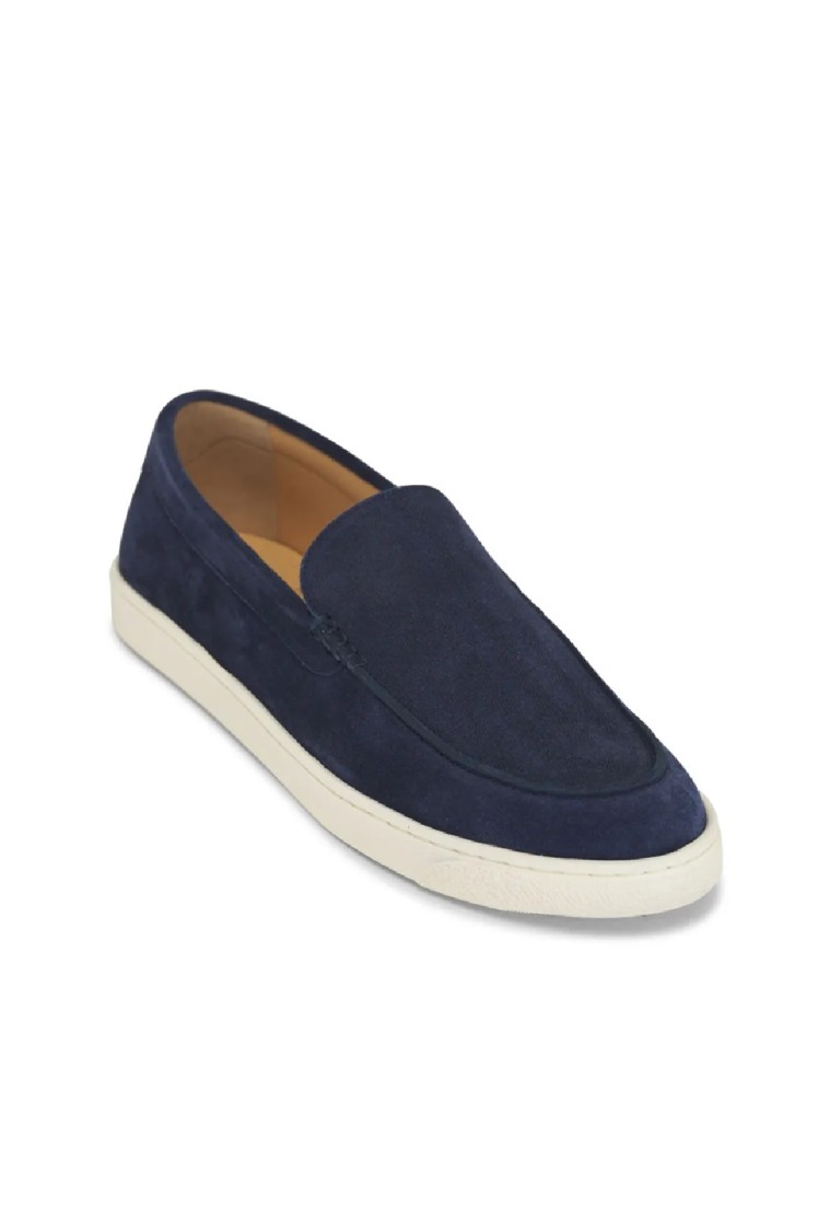 Brunello Cucinelli Round Toe Slip-on Loafers In Blue