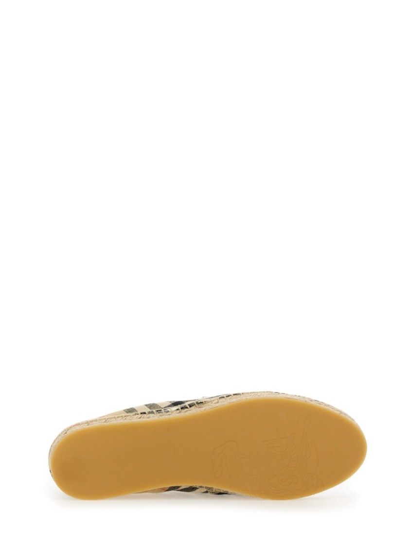 Burberry Canvas Check Pattern Espadrilles With Round Toe
