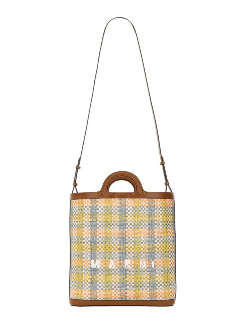 Marni Woven Tropicalia Bag With Calf Leather Trim