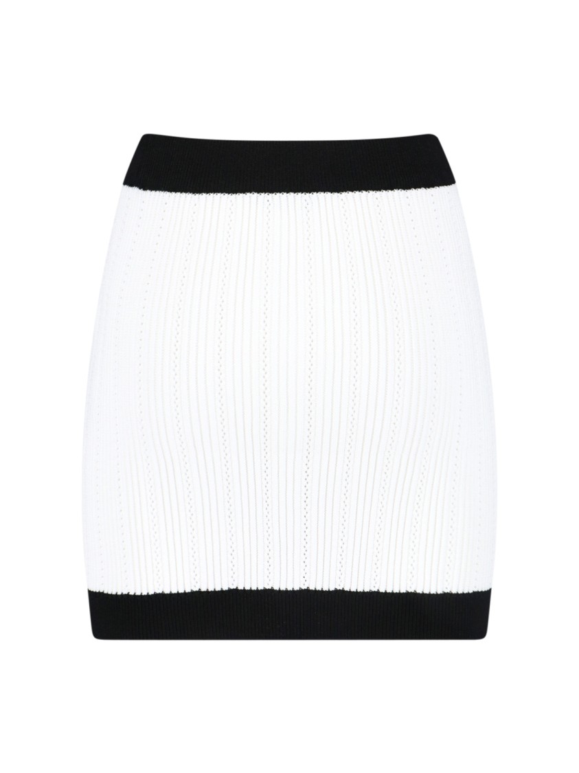 Balmain Mini Skirt In White Viscose Blend