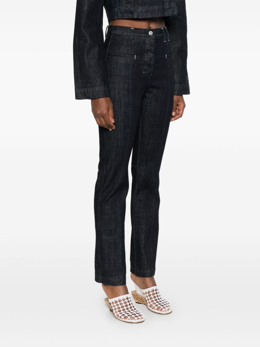 Jacquemus Straight Jeans In Dark Blue Denim