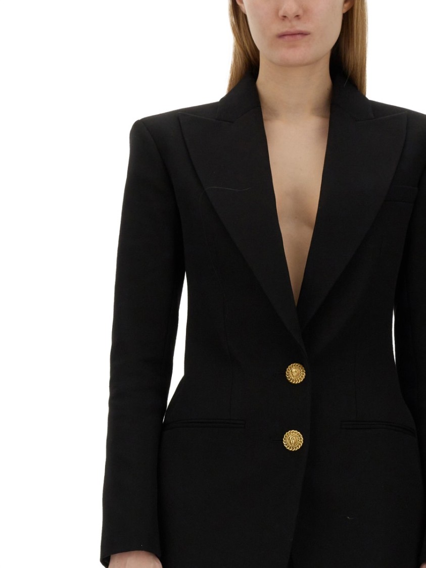 Balmain Logo Button Double-breasted Blazer