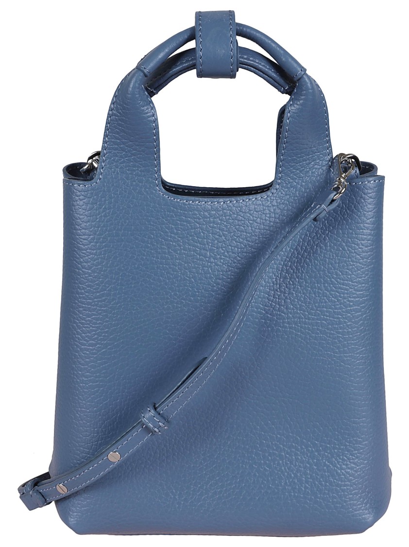 Hogan Structured Leather H Bag In Blue