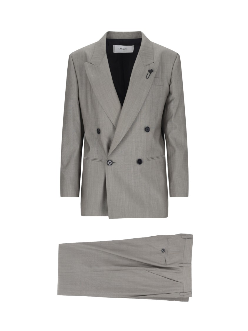 Lardini Grey Double-breasted Suit