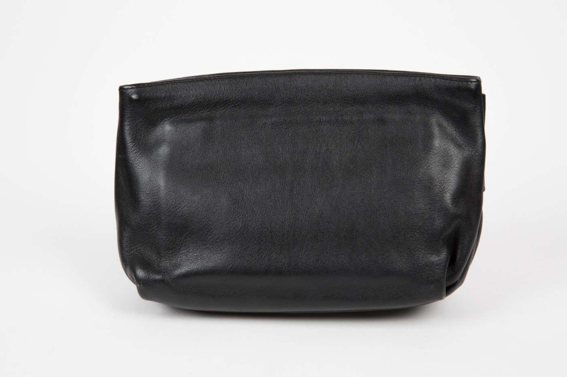 DIOR CHRISTIAN DIOR BLACK LEATHER CLUTCH BAG