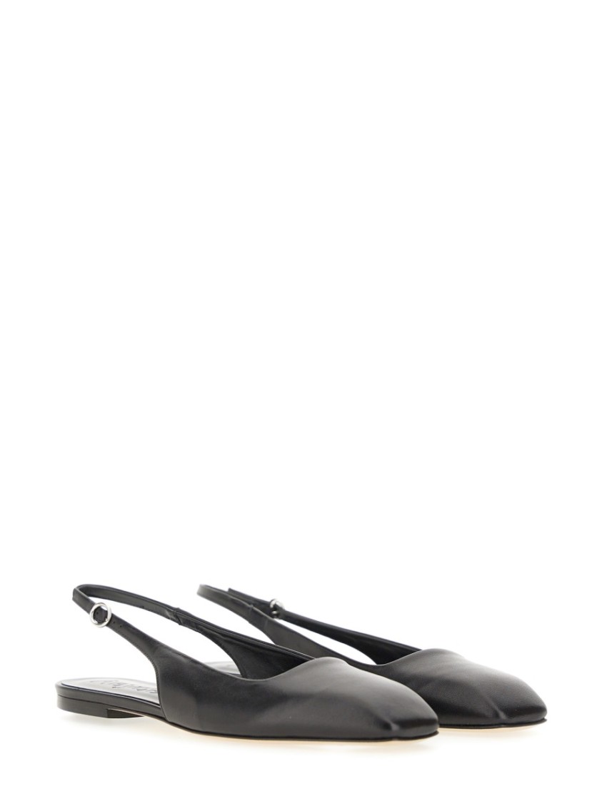 Aeyde 10mm Geraldine Napa Slingback Flats In Black