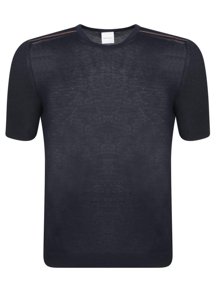 Paul Smith Fitted Textured Top With Contrasting Knit Detail
