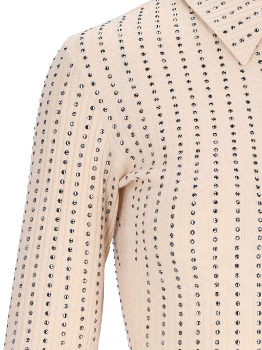 Shop Attico The Crystal Polo – Cream