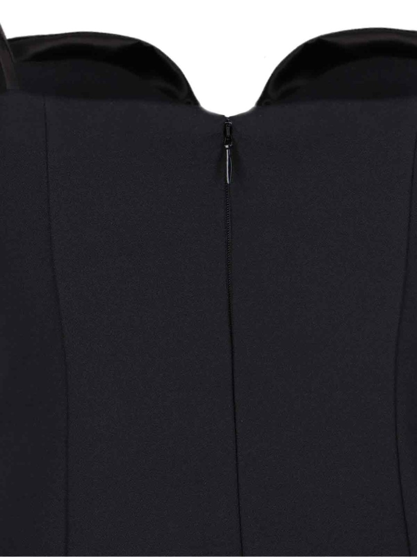 Marc Jacobs Bow Detail Knee Length Dress With Spaghetti Straps In Black