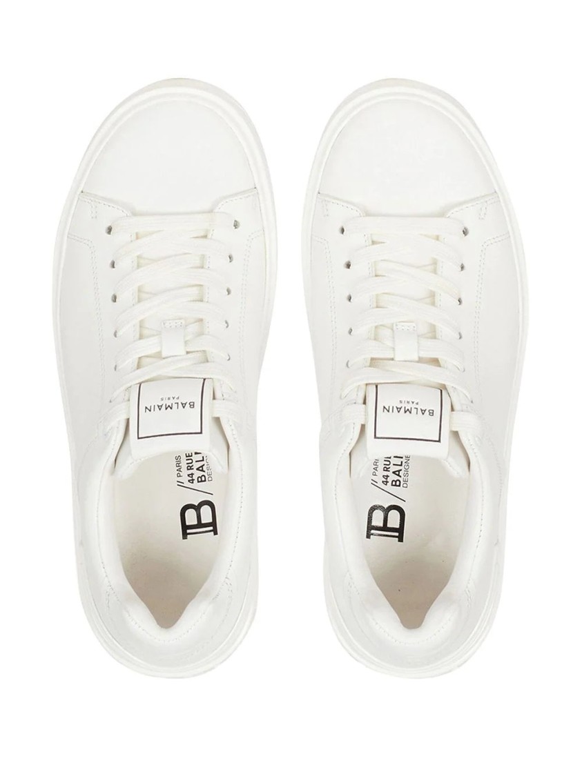 Balmain B Court-calfskin Trainers In White
