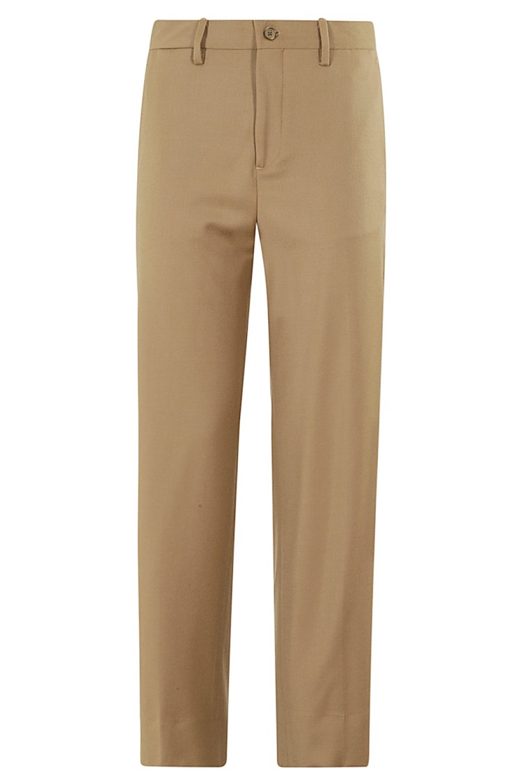 Briglia Mud-colored Wool Pants With Tailored Fit In Brown