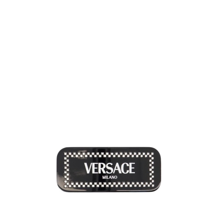 ヘアアクセサリー Versace Black Pvc Hair Clip With Sparkling Embellishments Versace Black Pvc Hair Clip With Sparkling Embellishments