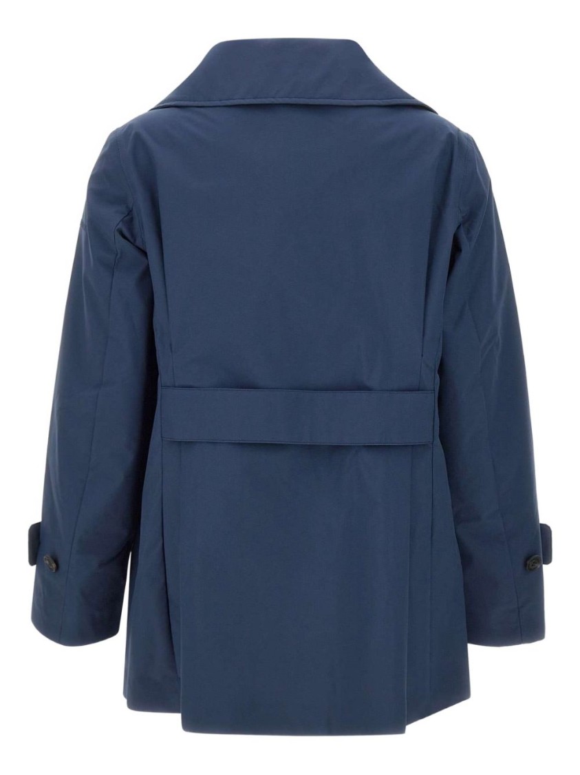 Save The Duck Double-breasted Blue Coat With Tailored Silhouette