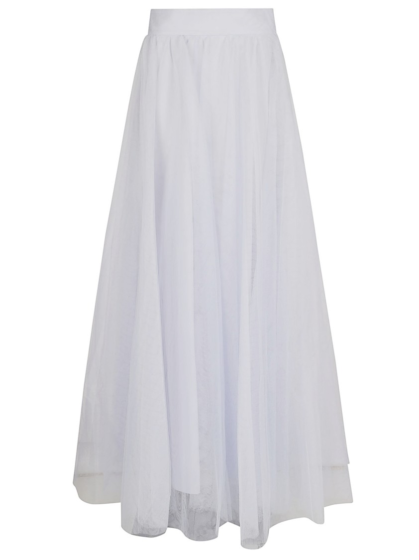 Zimmermann Sheer Overlay High-waisted Layered Tulle Skirt In Blue