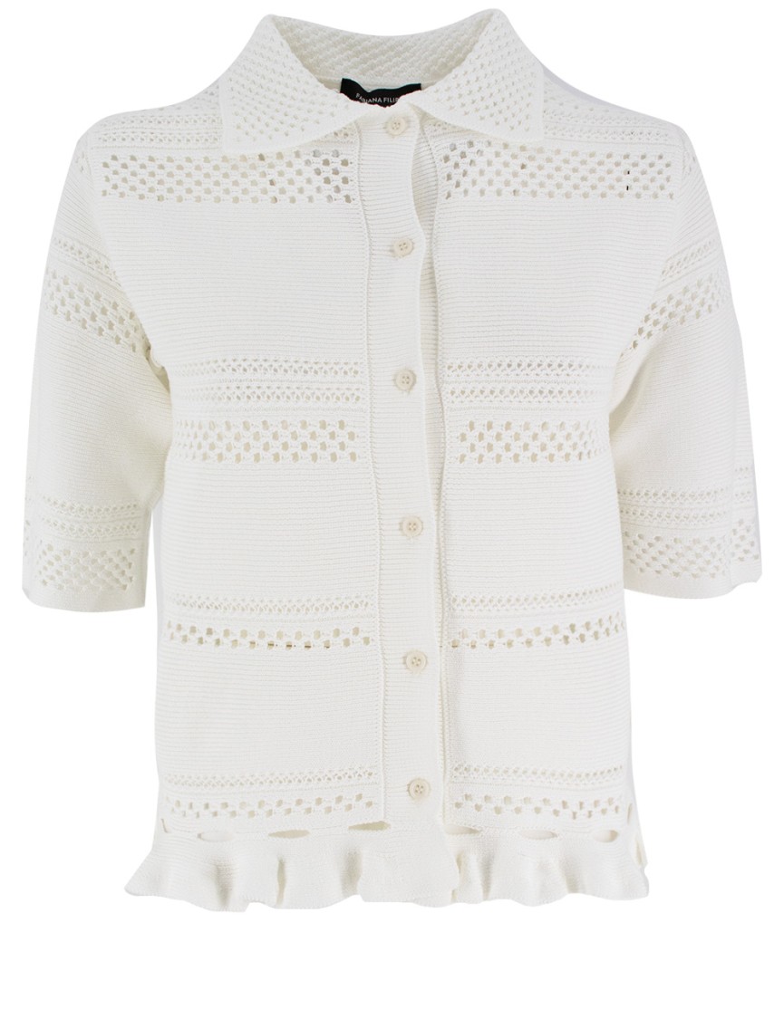 FABIANA FILIPPI FABIANA FILIPPI BUTTON-DETAIL KNIT SWEATER WITH RUFFLED HEM