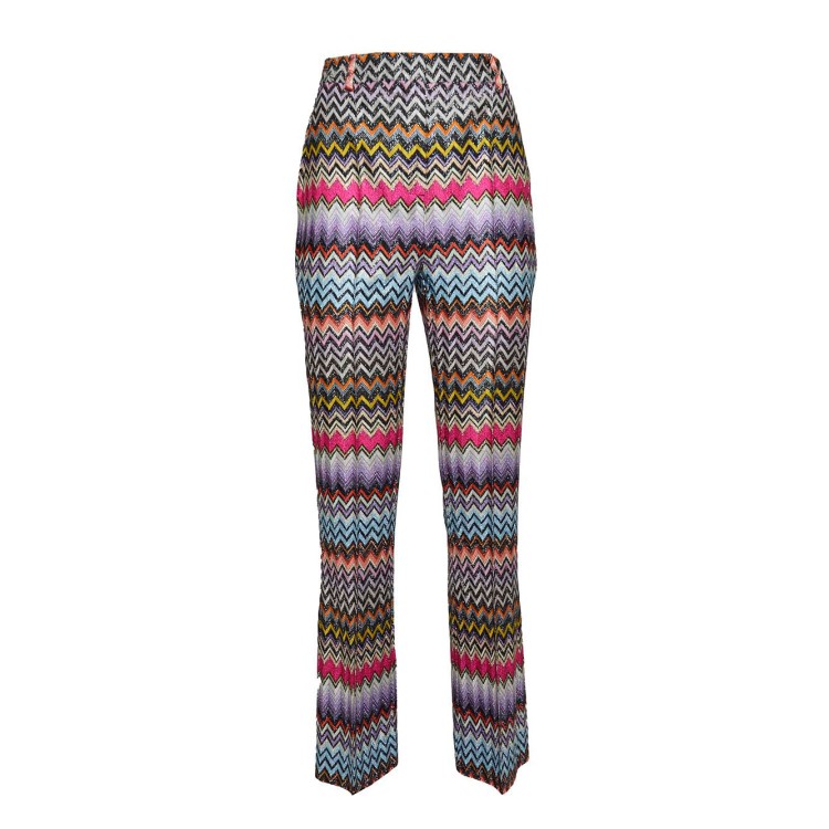 パンツ Missoni Multicolored Chevron Print Lame Thread Viscose Capri Missoni Multicolored Chevron Print Lamé Thread Viscose Capri