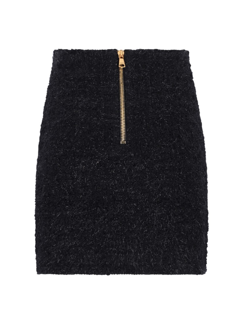 BALMAIN BALMAIN MINI TWEED SKIRT – BLACK 