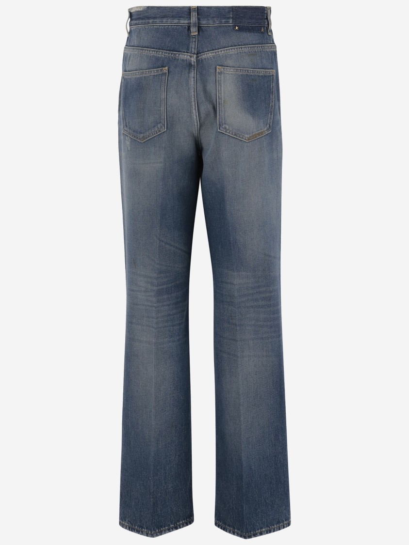 Shop Golden Goose Relaxed Fit Cotton Denim Jeans In Blue