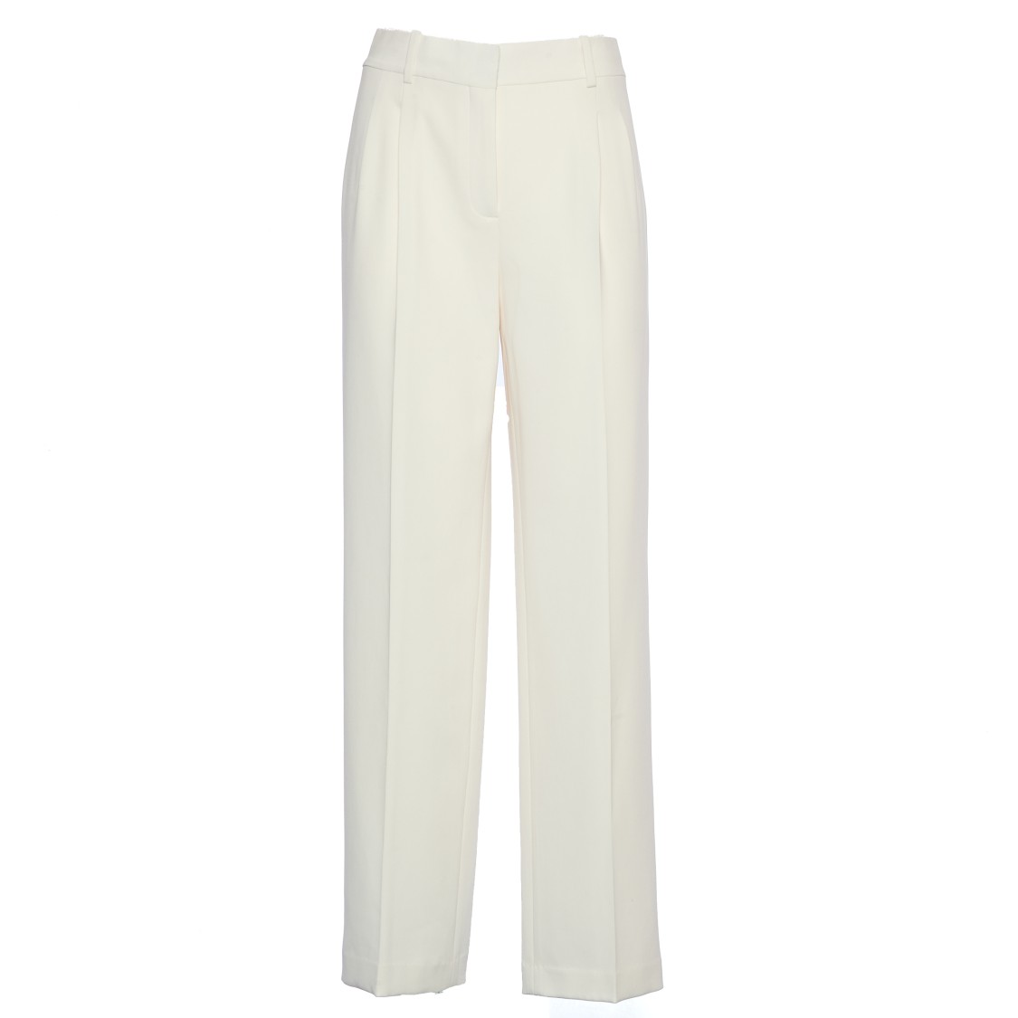 Theory Pantalone A Gamba Larga Con Pieghe In White
