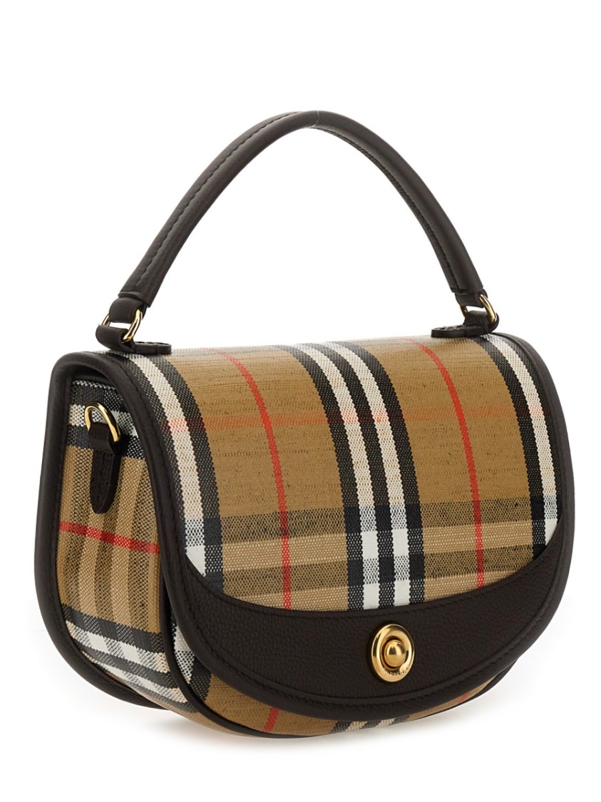Burberry Mini Handbag With Check Pattern And Top Handle