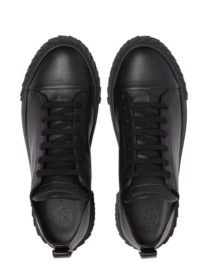 Giuseppe Zanotti Black Sneakers With Textured Rubber Sole In Black