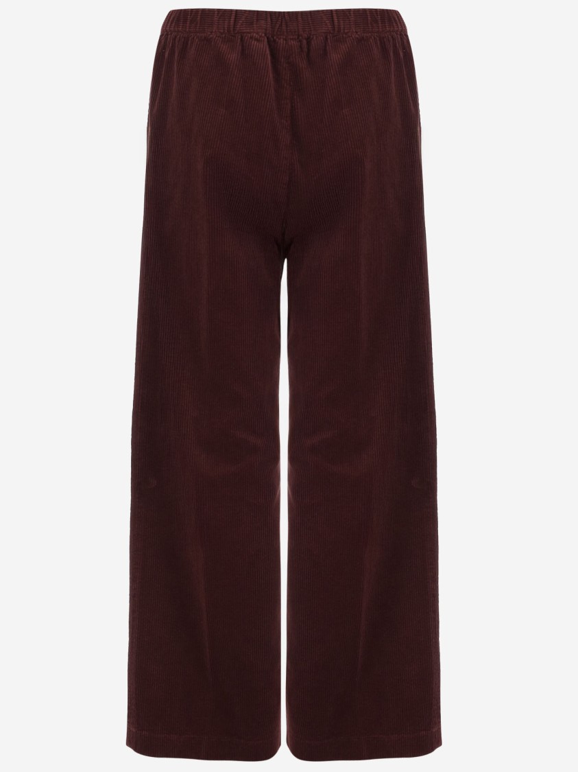 Aspesi Cotton Velvet Pants In Burgundy