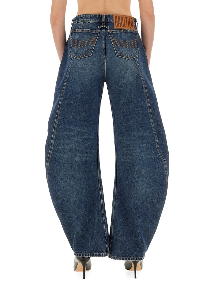 Jean Paul Gaultier Relaxed-fit Low-rise Jeans With Unique Side Zipper In Blue