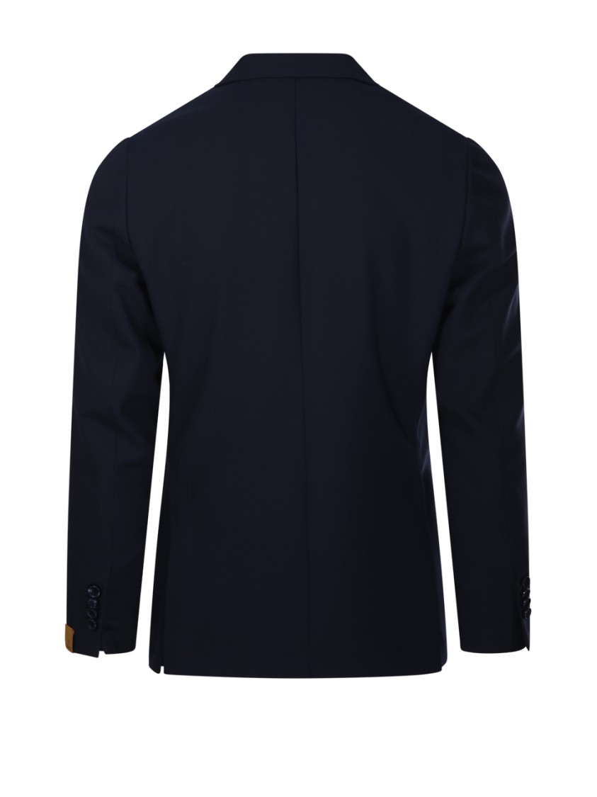 Santaniello Double-breasted Tailored Jacket In Blue