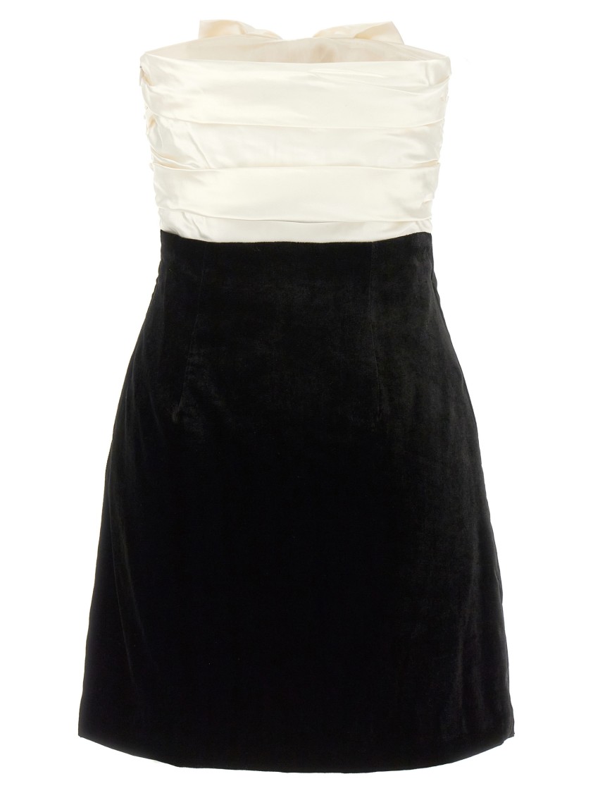 Alessandra Rich Velvet Mini Dress With Bow Accent