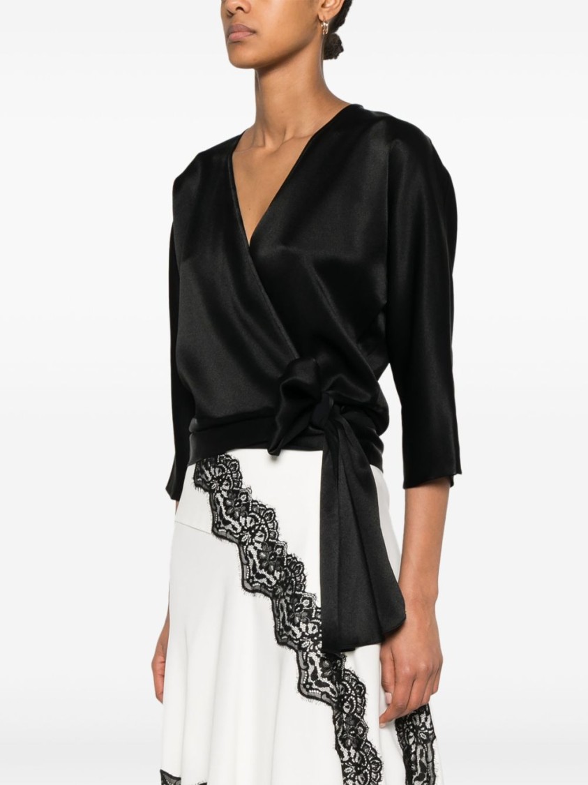 Antonelli Wrap Design T-shirt With Deep V-neckline