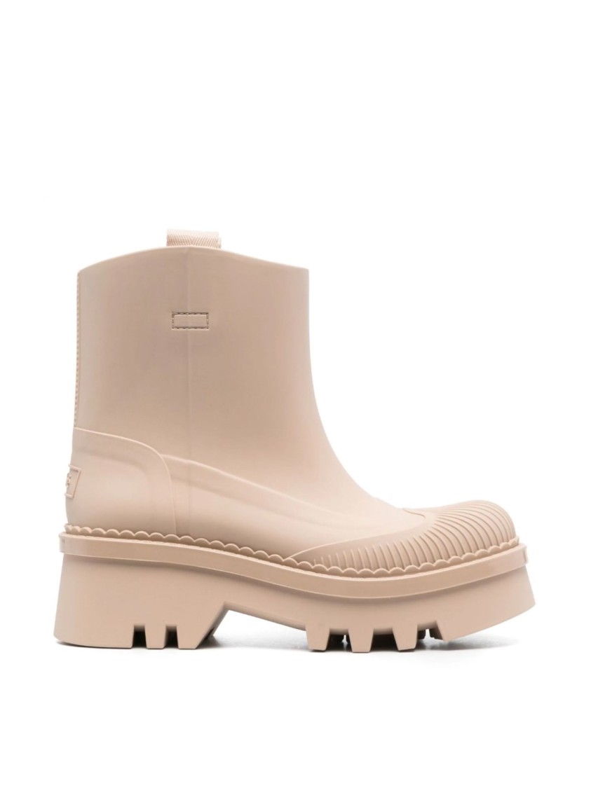 Chloé Raina Beige Rosé Rain Boots In Neutral