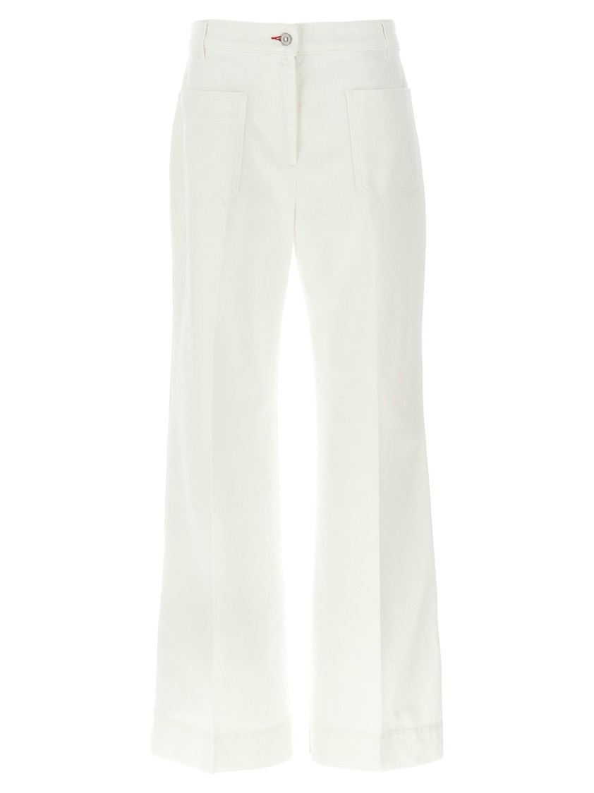 Victoria Beckham Womens Washed White Alina Flared-leg Denim Jeans In Neutral
