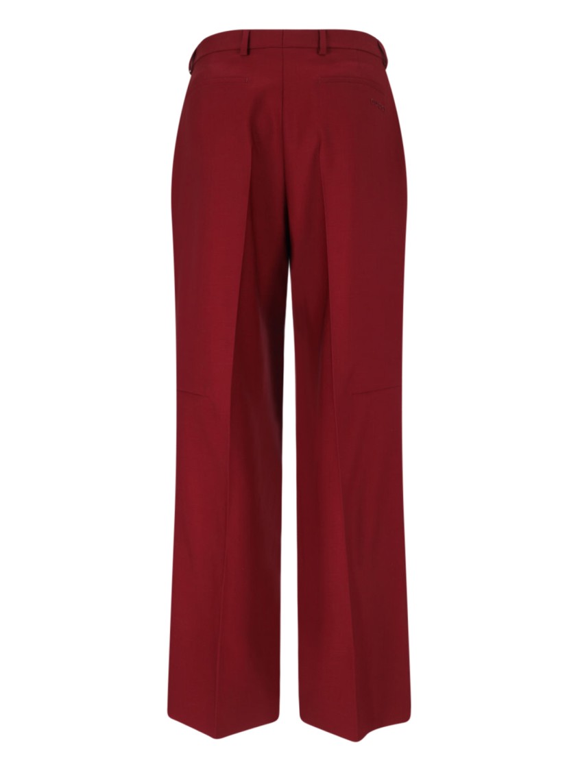 Gucci Wool Trousers With Front Pleats And Pockets In Red