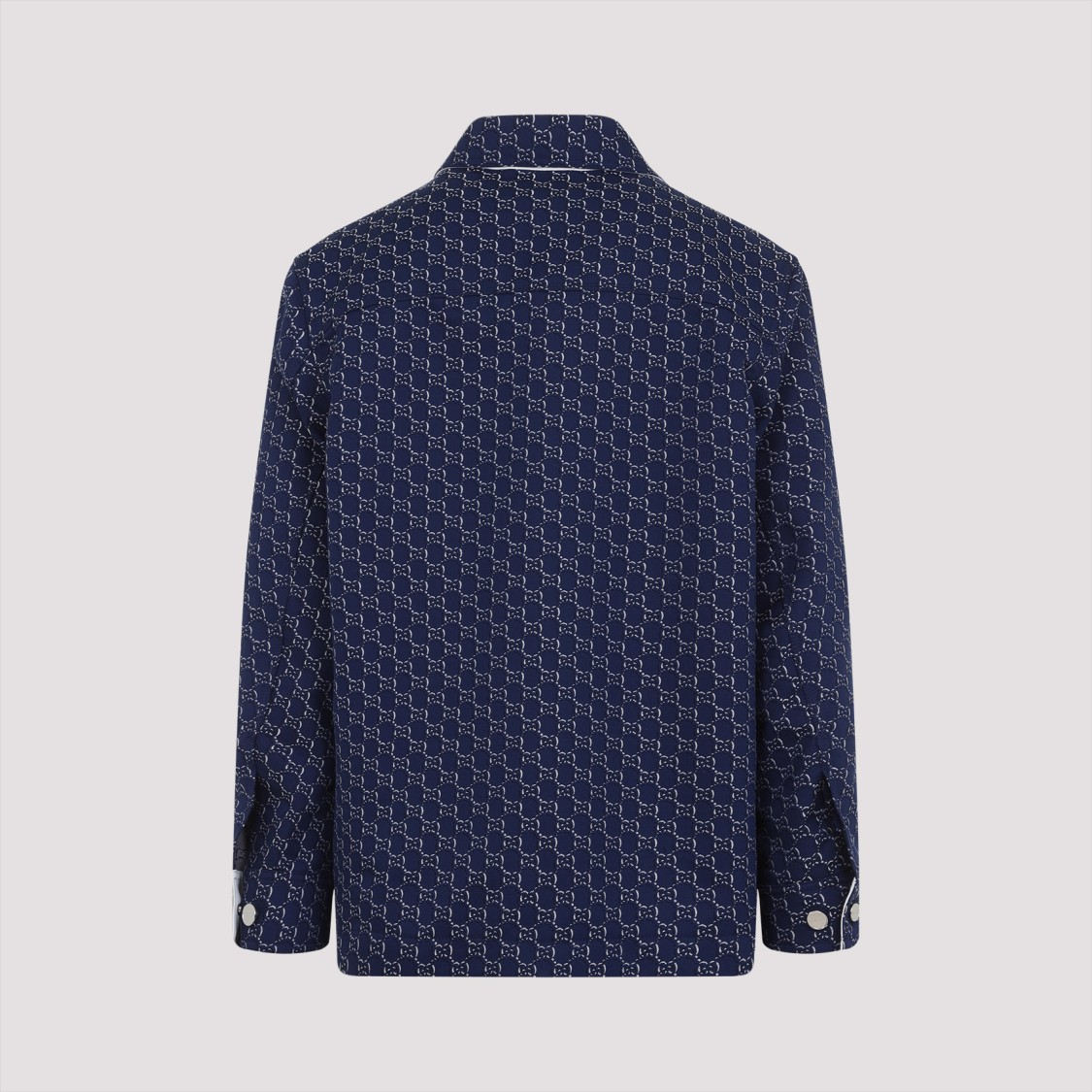 Gucci Gg Logo Long-sleeved Shirt In Blue